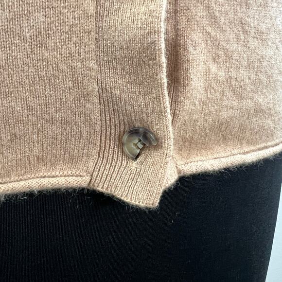 THEORY Beige Cashmere Bell Sleeve Cardigan V-Neckline Button-Down Size S Small - Picture 5 of 12